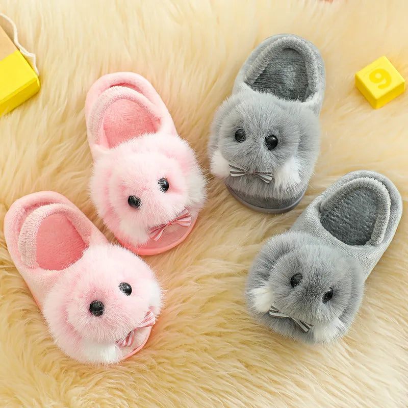 GIRL'S CARTOON RABBIT FLEECE BEDROOM SLIPPERS