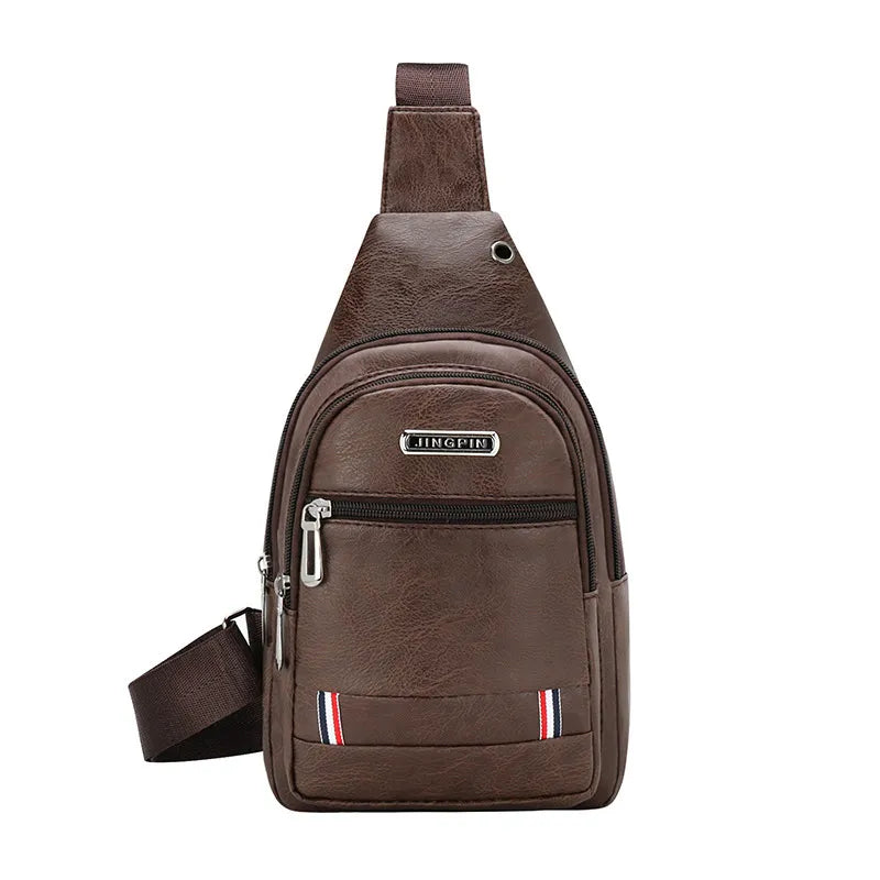 MEN'S FASHION CASUAL/BUSINESS PU CHEST BAG