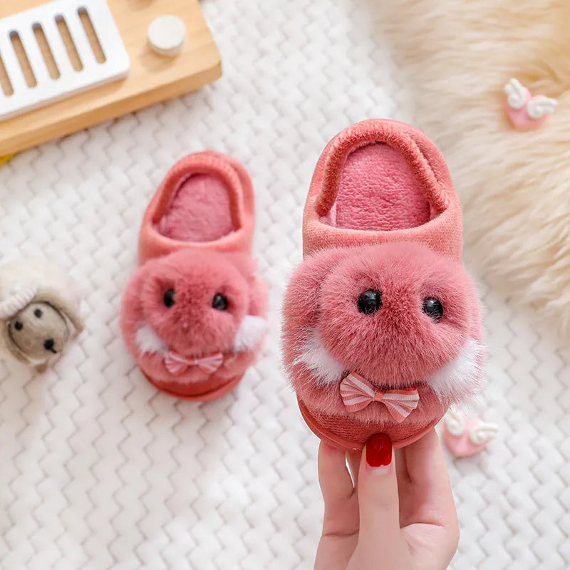 GIRL'S CARTOON RABBIT FLEECE BEDROOM SLIPPERS