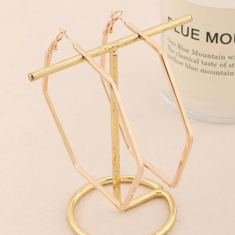 LADIES HEXAGON ALLOY EARRINGS