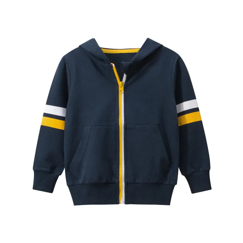 UNISEX LONG SLEEVE STRIPES HOODIES JACKET