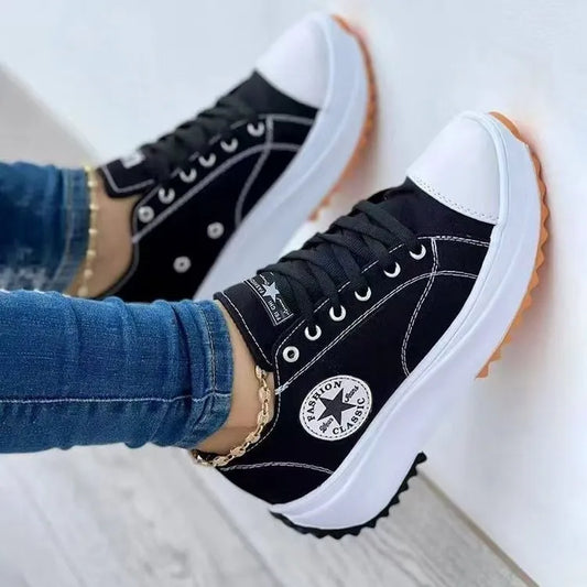 LADIES LACE-UP PLATFORM SNEAKERS