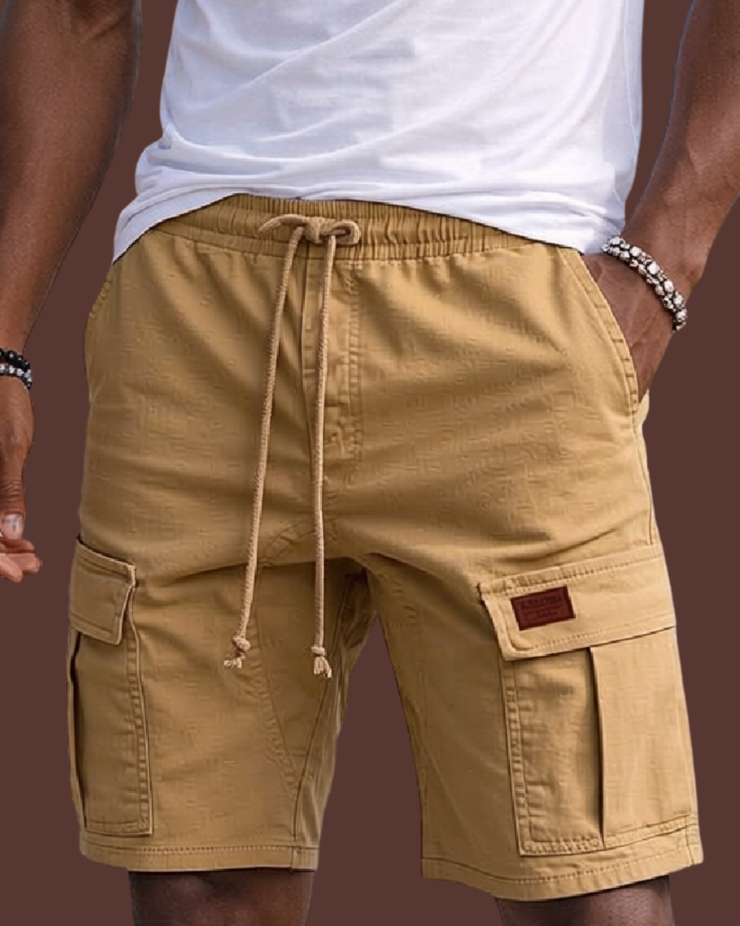 Beige cargo shorts