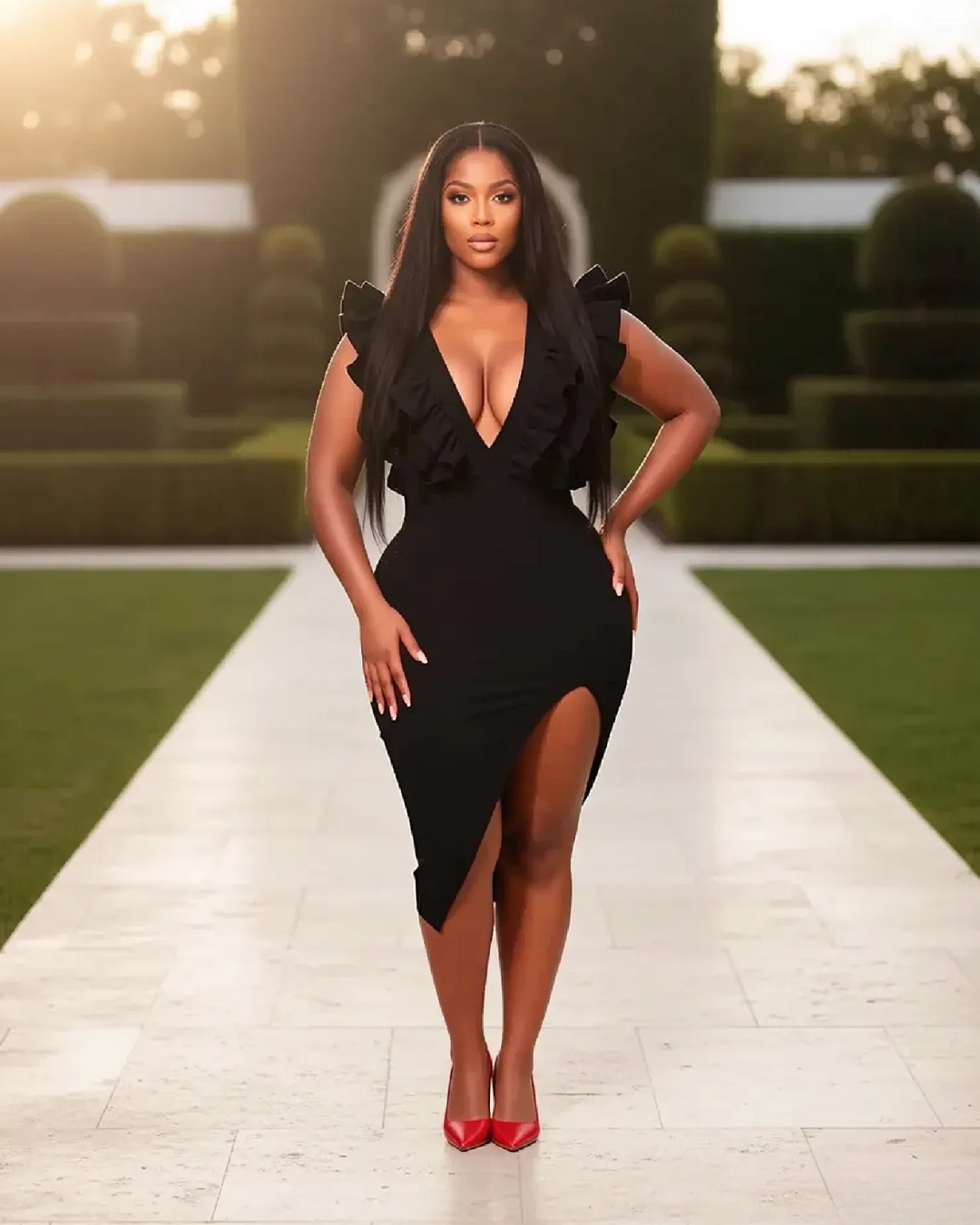 LADIES RUFFLED MINI BODYCON DRESS