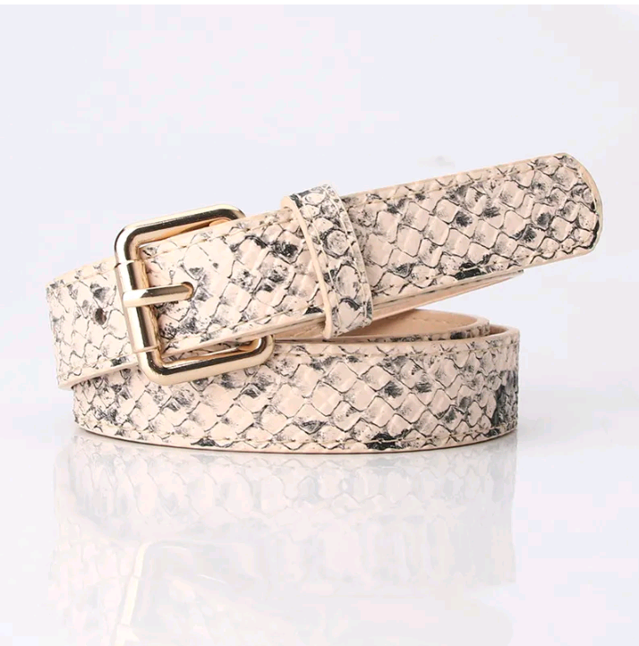 LADIES SNAKE PATTERN BUCKLE BELT