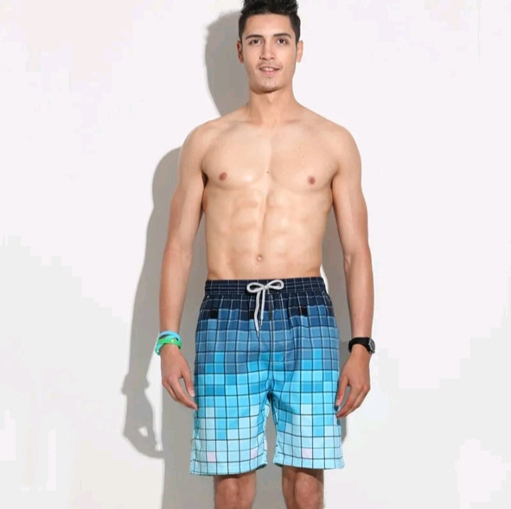 MEN'S PLAID SWIM SHORTS