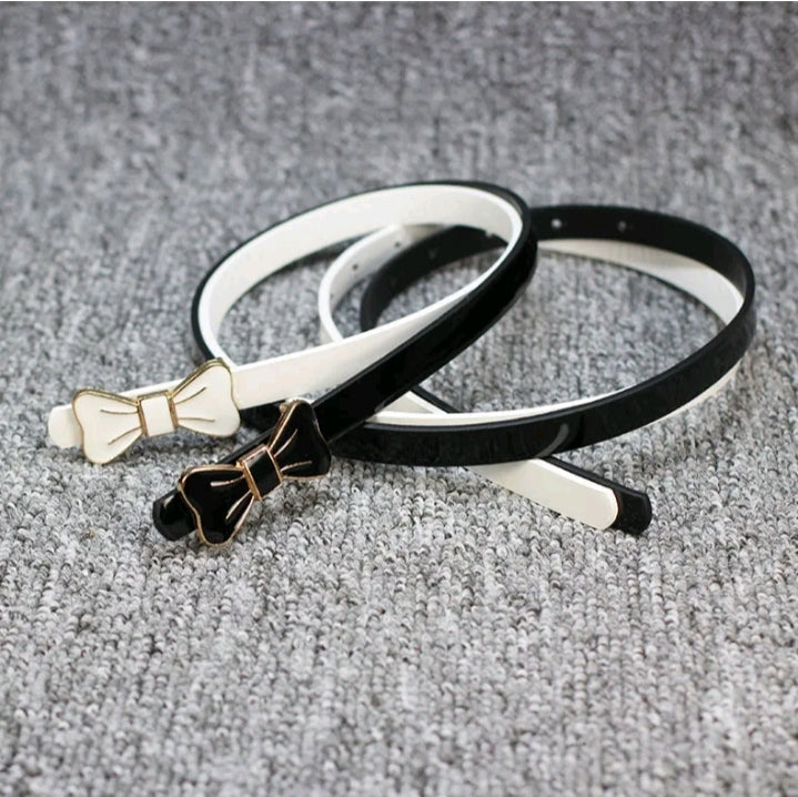 LADIES BOWKNOT SNAP THIN BELT