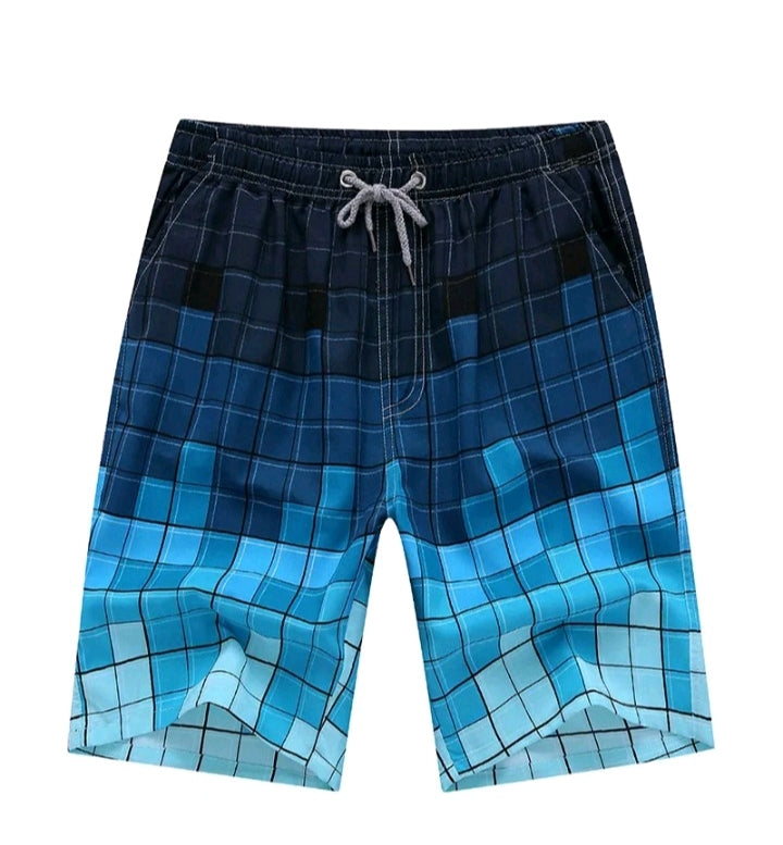 MEN'S PLAID SWIM SHORTS