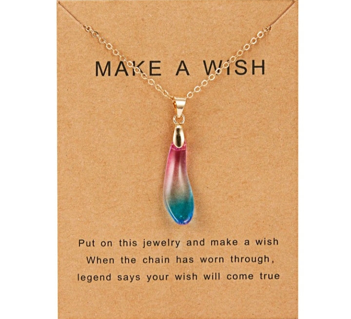 LADIES DROP SHAPED PENDANT NECKLACE