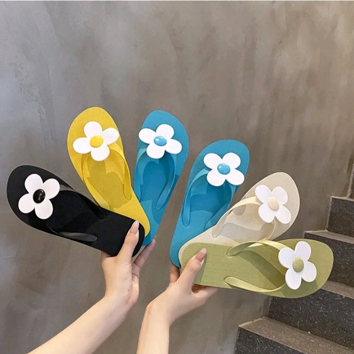 LADIES FLORAL FLAT FLIP FLOPS