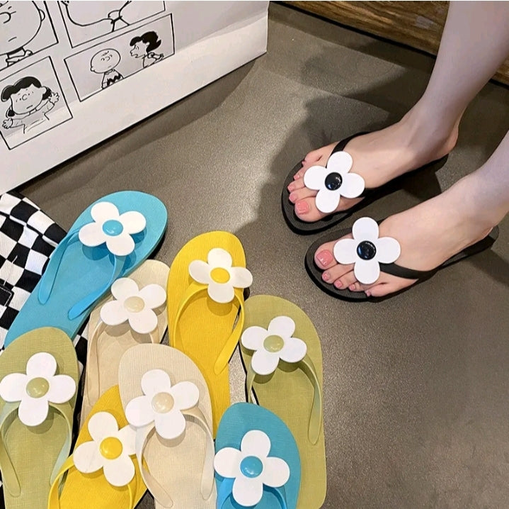 LADIES FLORAL FLAT FLIP FLOPS