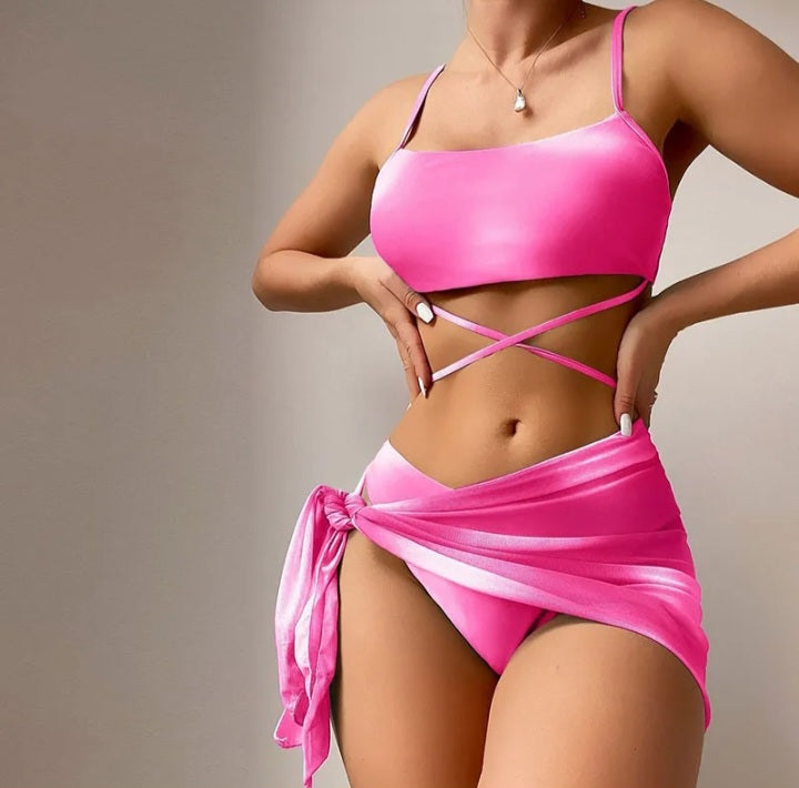 WOMEN BIKINI 3PCS SWIMWEAR SET