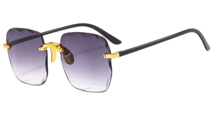 LADIES RIMLESS SQUARE FRAME SUNGLASSES