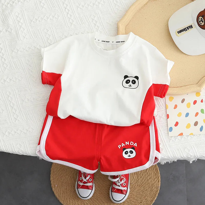 BOY'S CARTOON T-SHIRT 2PCS SET