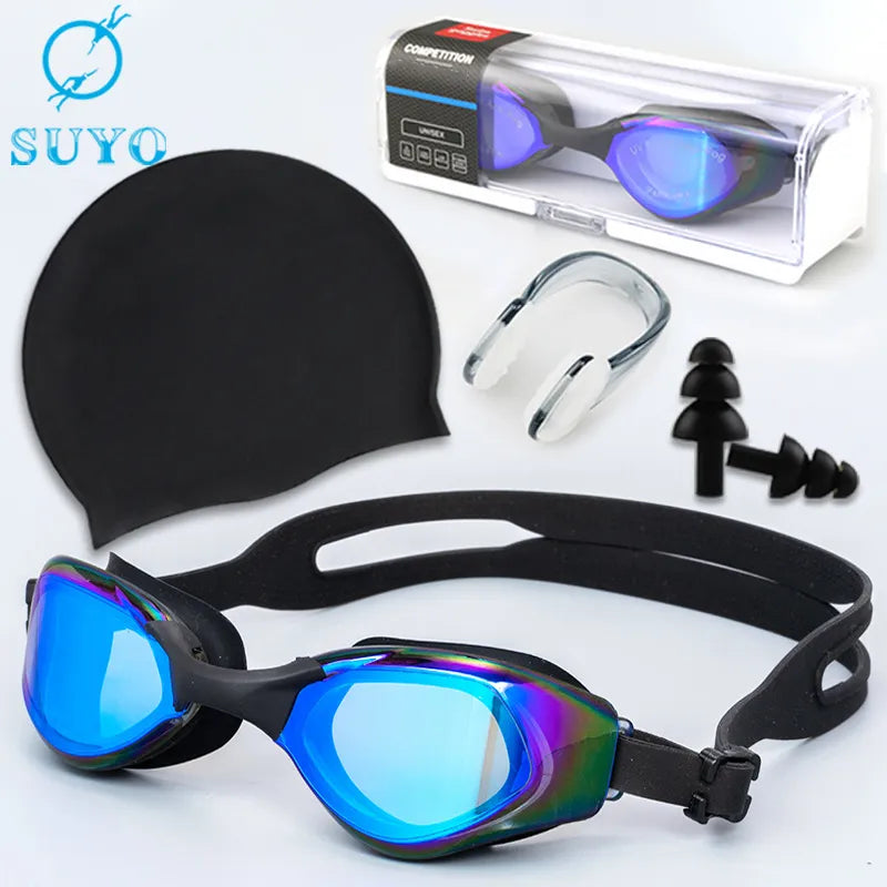 ADULT SWIMMING GOGGLES 4PCS SET