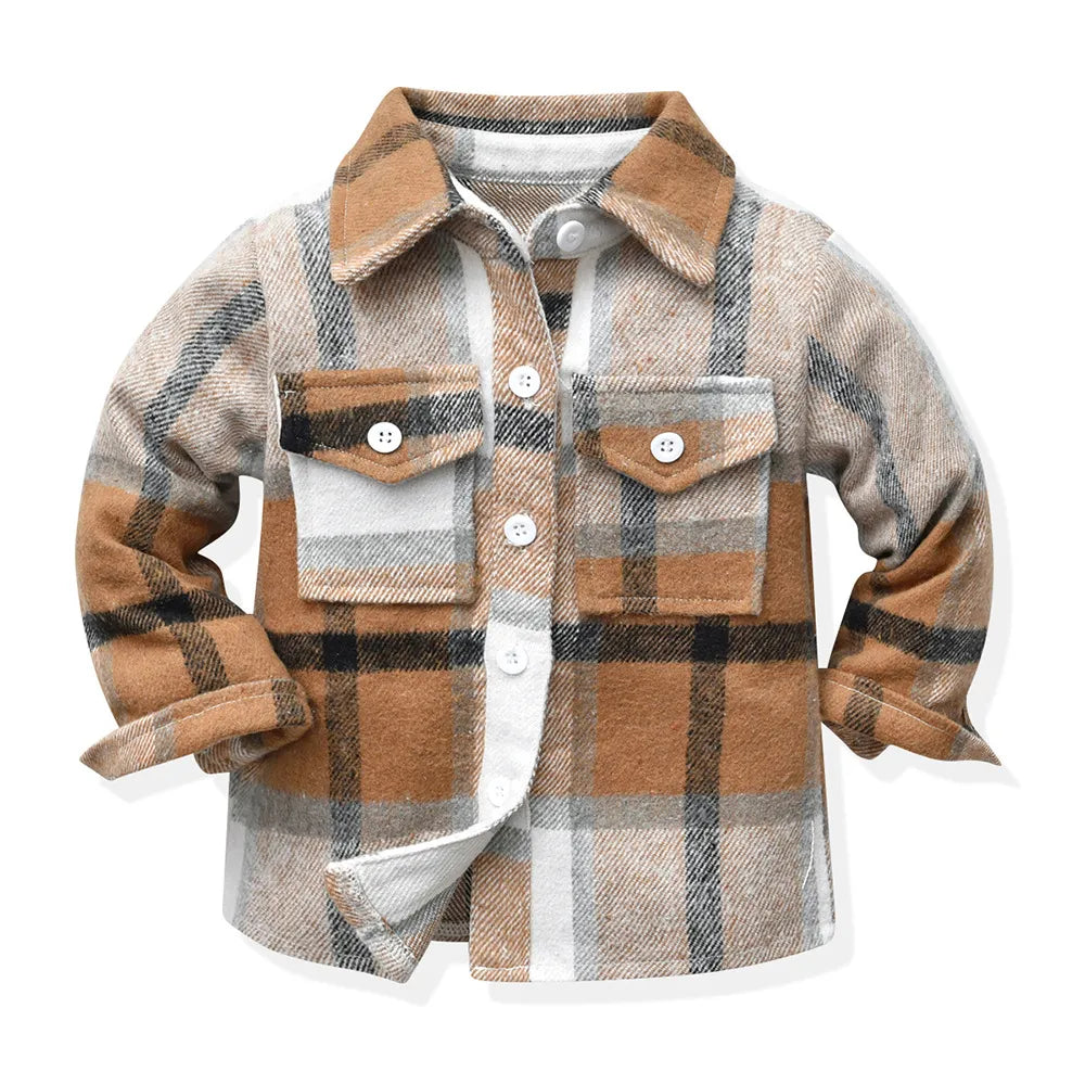 BOY'S PLAID POCKET SHIRT