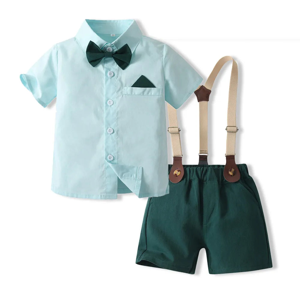 BOY'S PRINT SHIRT 2PCS SET