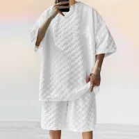 MEN'S LOOSE SHORT SLEEVE T-SHIRT AND SHORTS 2PCS SET