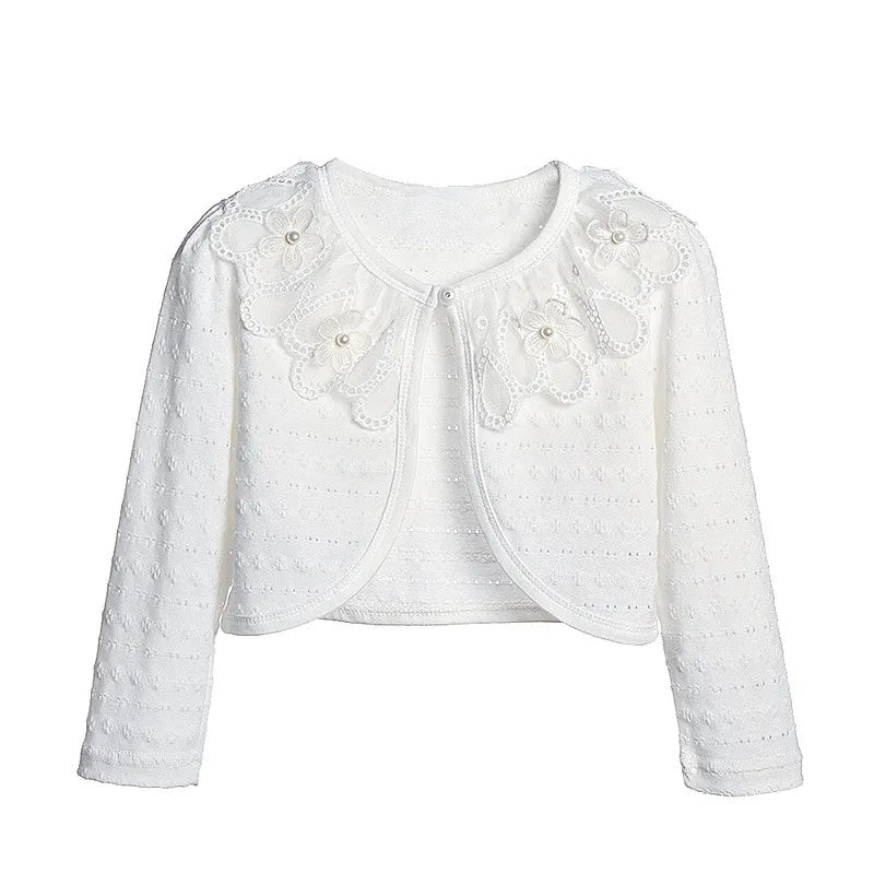 GIRL'S LACE LONG SLEEVE CARDIGAN