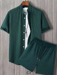 MEN'S SHORT SLEEVE SHIRT AND SHORTS 2PCS SET