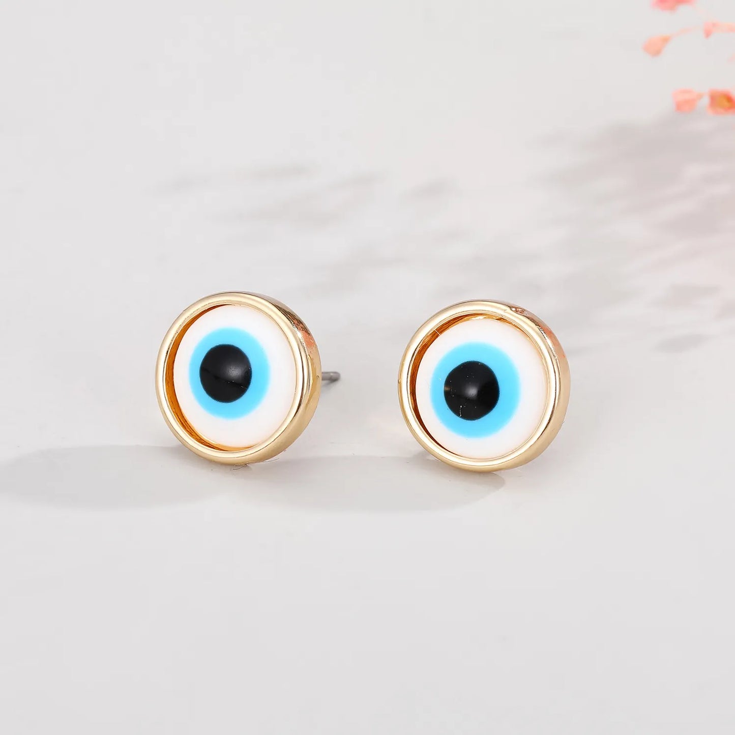 LADIES DEVIL EYE DRIPPING OIL ROUND EARRINGS