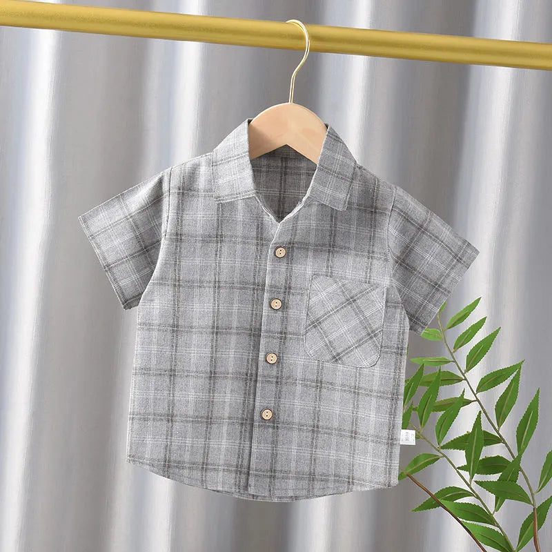 BOY'S SHORT SLEEVE PLAID SHIRT
