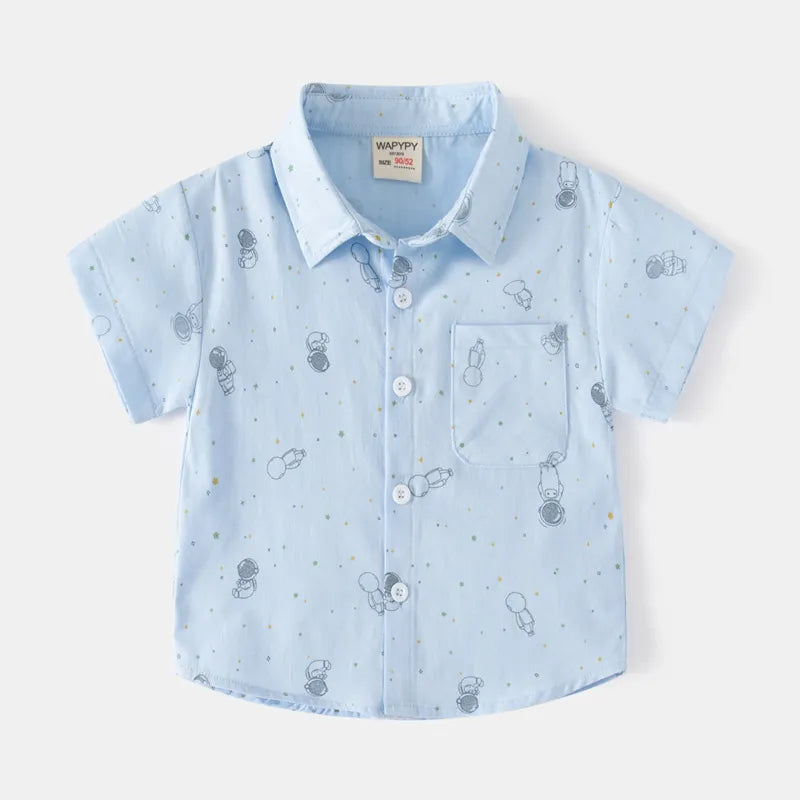 BABY BOY'S SHORT SLEEVE CARTOON SHIRT