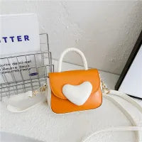GIRL'S HEART CROSSBODY HANDLE BAG