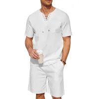 MEN'S SHORT SLEEVE SHIRT AND SHORT 2PCS SET