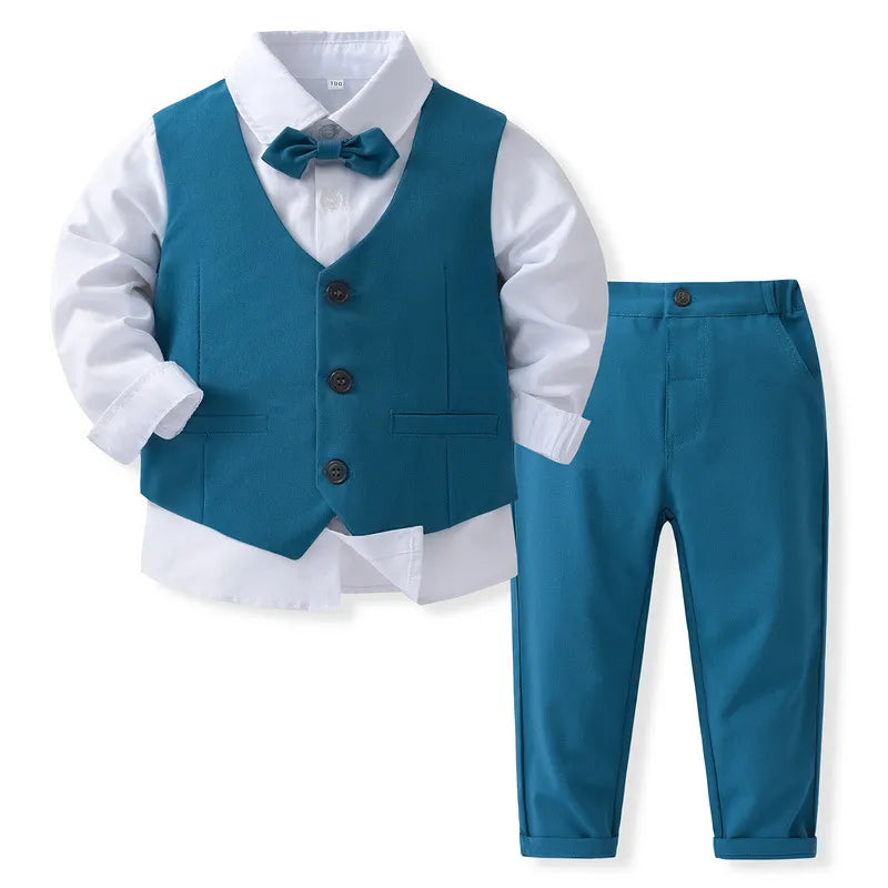 BOY'S PARTY LONG-SLEEVE TROUSERS 2PCS SETS