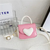 GIRL'S HEART CROSSBODY HANDLE BAG