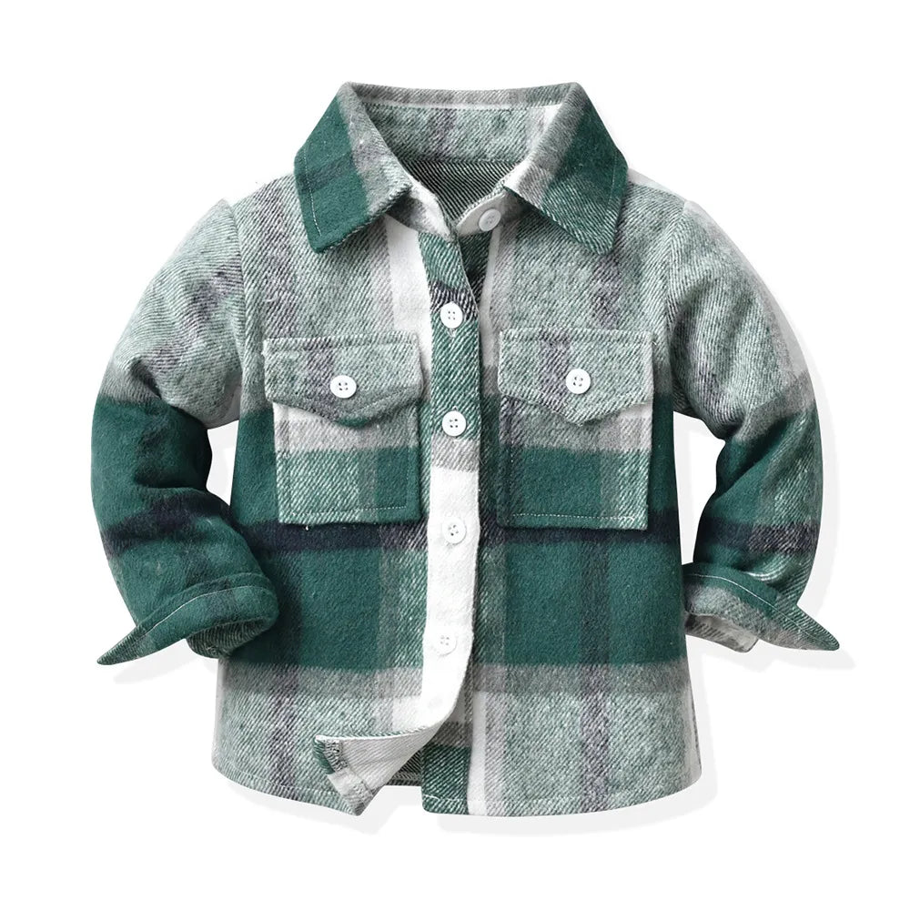 BOY'S PLAID POCKET SHIRT