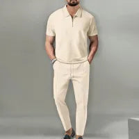 MEN'S SHORT SLEEVE SHIRT AND TROUSERS 2PCS SET