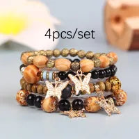 LADIES BEADED BUTTERFLY MULTILAYER BRACELET