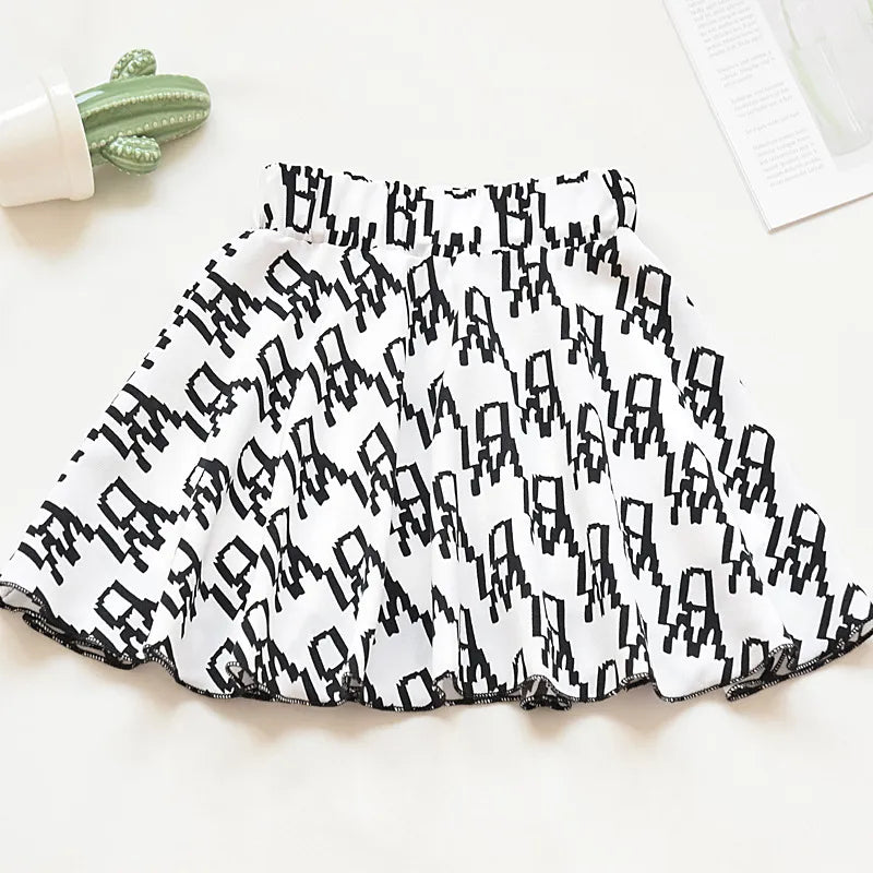 GIRL'S CASUAL PRINT SHORT SKIRT
