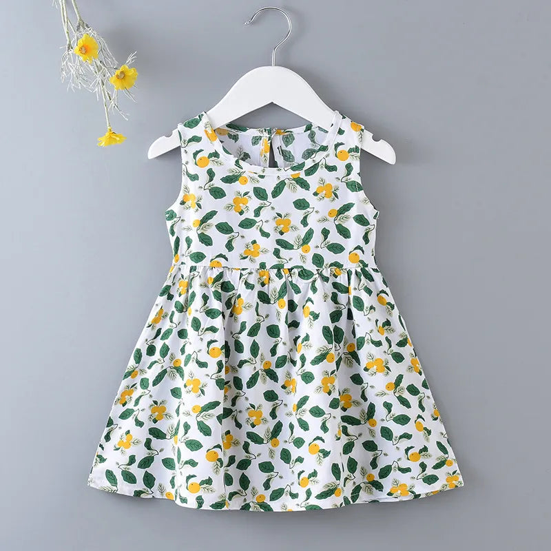 GIRL'S ROUND NECK SLEEVELESS DRESS