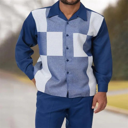 MEN'S LONG SLEEVE SHIRT AND PANTS 2PCS SET