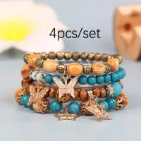 LADIES BEADED BUTTERFLY MULTILAYER BRACELET