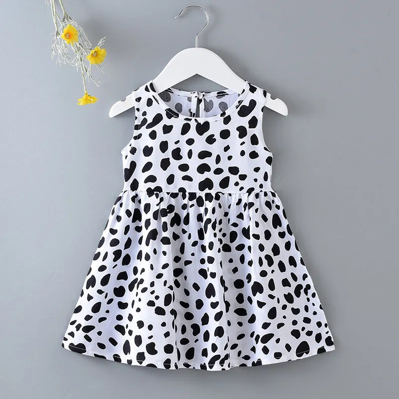 GIRL'S ROUND NECK SLEEVELESS DRESS