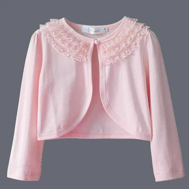 GIRL'S LACE LONG SLEEVE CARDIGAN