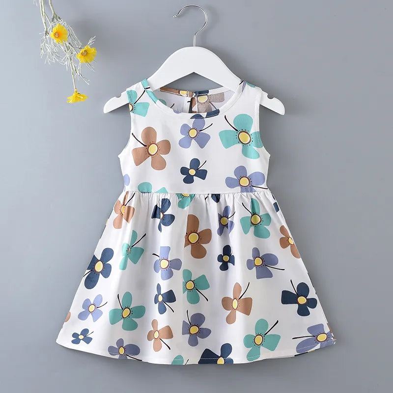 GIRL'S ROUND NECK SLEEVELESS DRESS