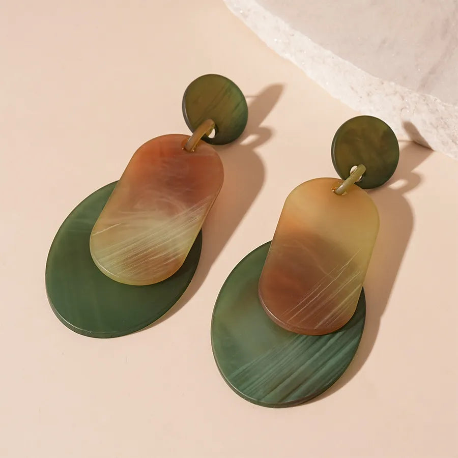 LADIES ACRYLIC OVAL EARRINGS