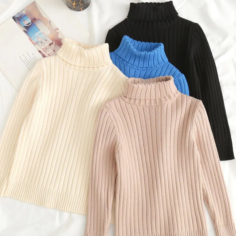 UNISEX BABY LONG SLEEVE TURTLENECK KNITTED SWEATER TOP