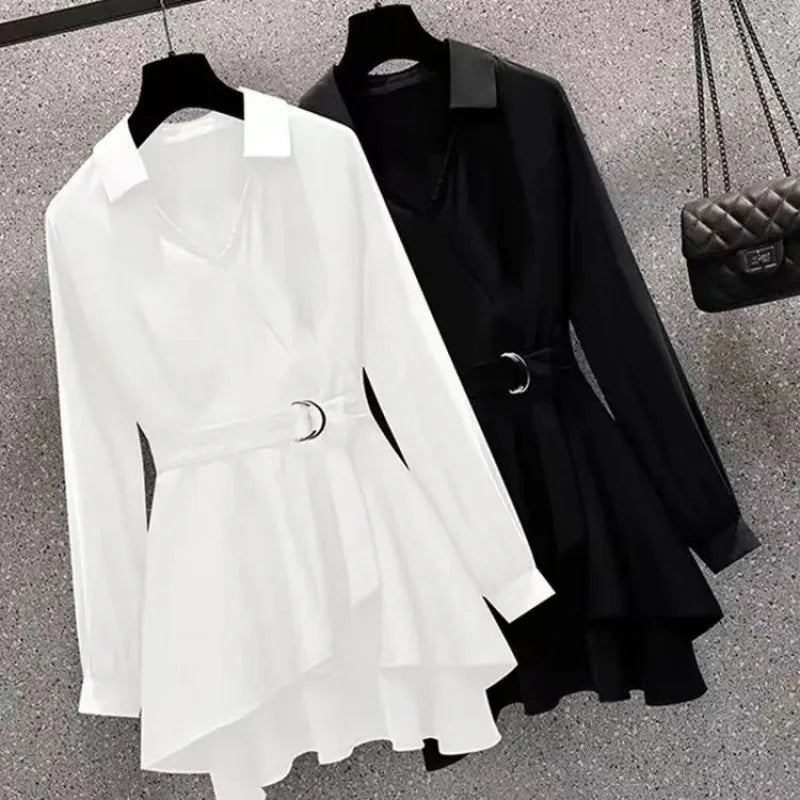 LADIES LONG SLEEVE LOOSE SHIRT BLOUSE