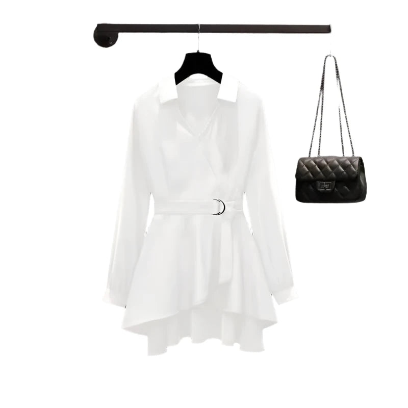 LADIES LONG SLEEVE LOOSE SHIRT BLOUSE