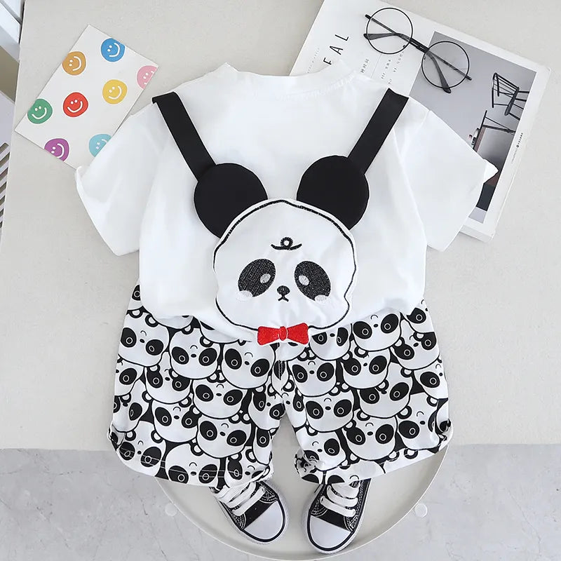 BOY'S ROUND NECK T-SHIRT 2PCS SET
