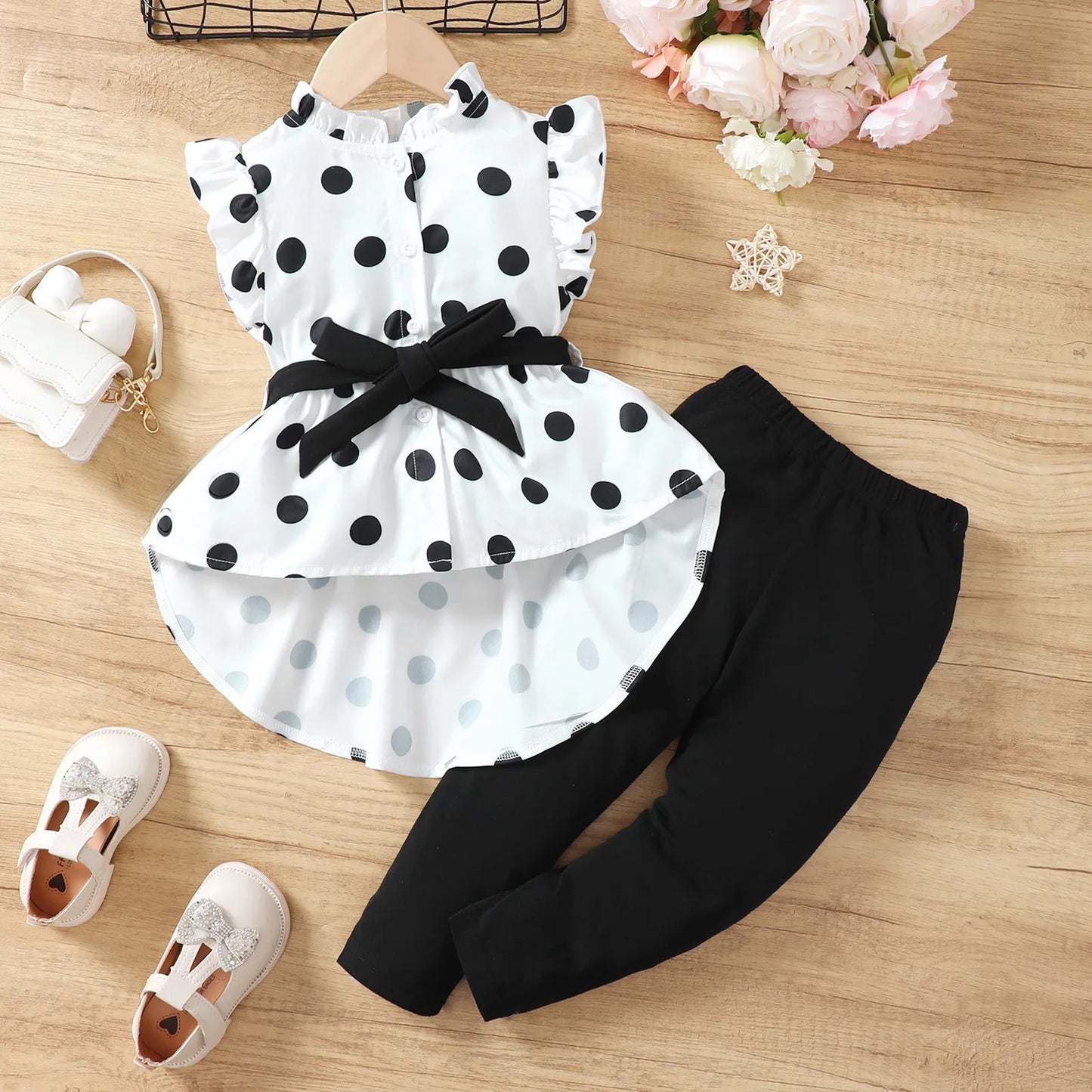 GIRL'S CASUAL POLKA DOT 2PCS SET