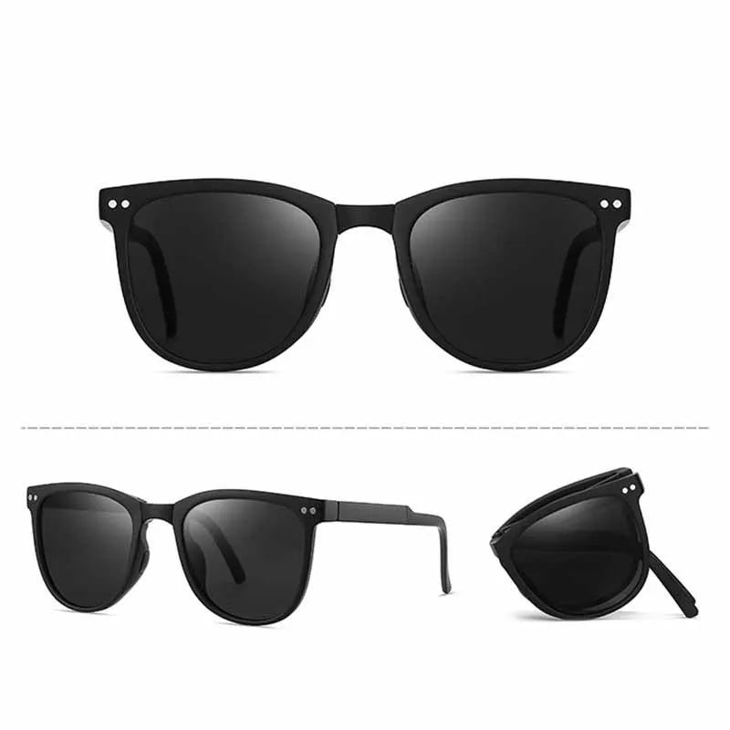 UNISEX ROUND FRAME FOLDING SUNGLASSES