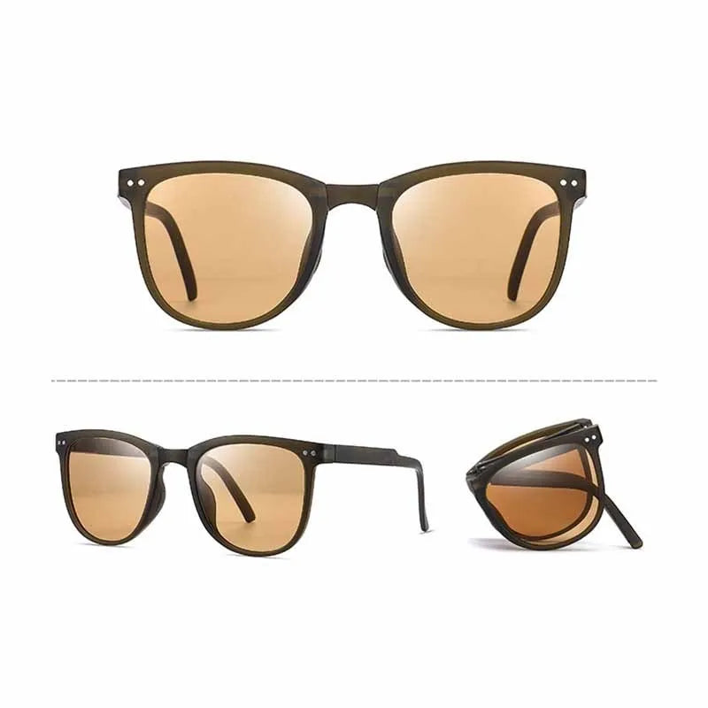 UNISEX ROUND FRAME FOLDING SUNGLASSES