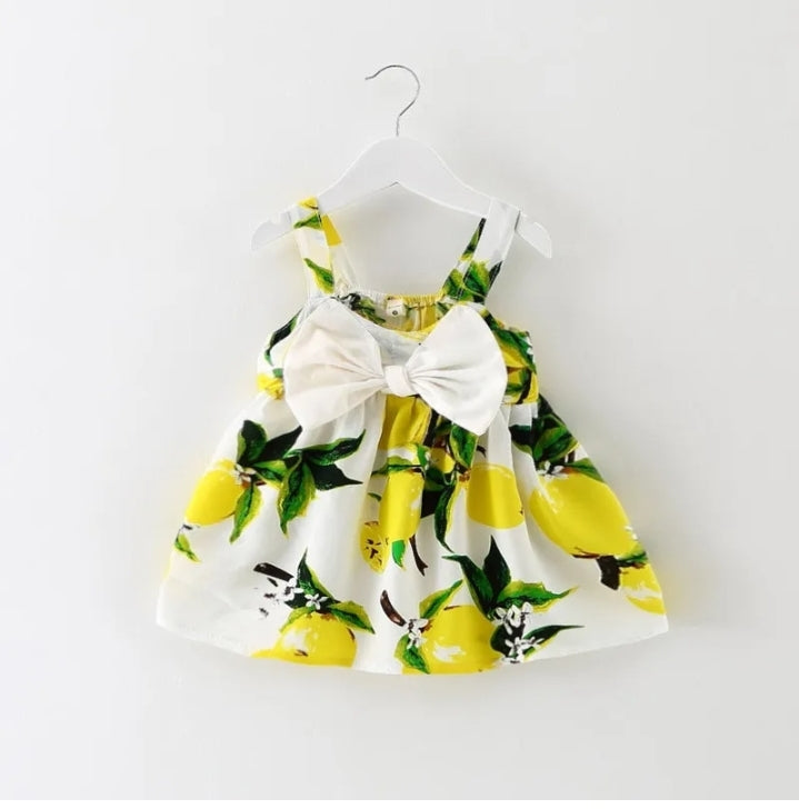 BABY GIRL'S PEACH PATTERN SLIP DRESS